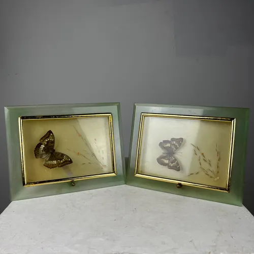 Jade Shadow Box Frames with Butterflies