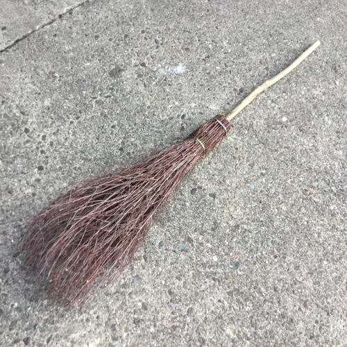 Twig and wood witch style broom