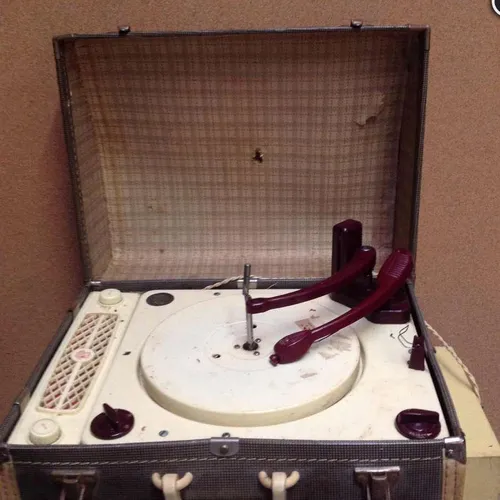 Period Regentone Collaro High Fidelity turntable in portable carry case