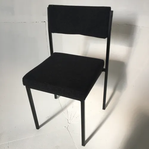 Black / Grey Fabric stacking office Chair with Metal Frame