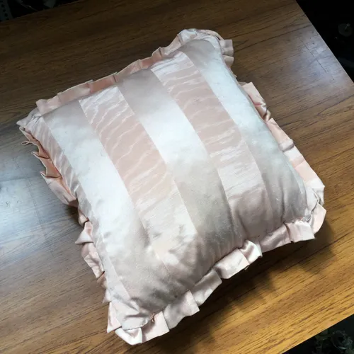 Peach / Pink Striped Cushion (2 Available)