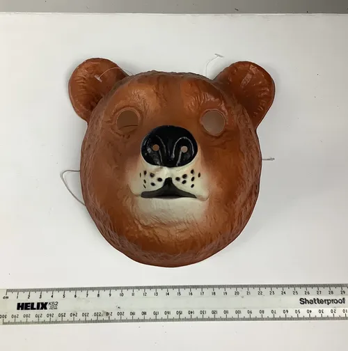 Brown Plastic Bear Mask