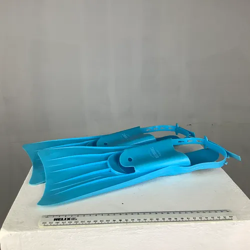 Blue plastic flippers