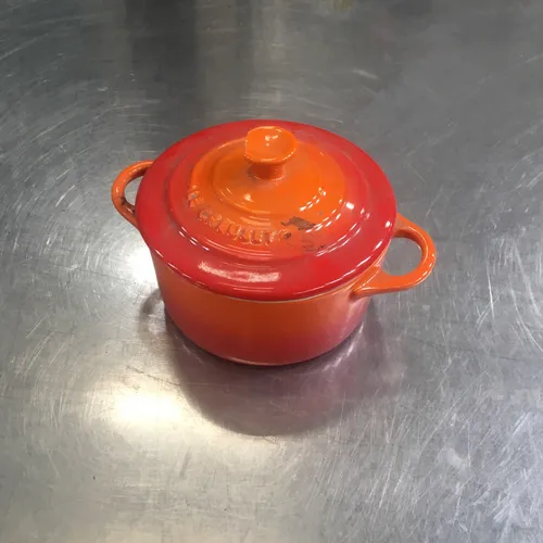 Orange Le Creuset Mini Cocotte Pot