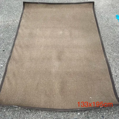 Large Jute Rug/Mat with Brown Trim