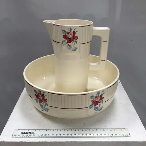 Art Deco French Wash Basin and Pitcher 
