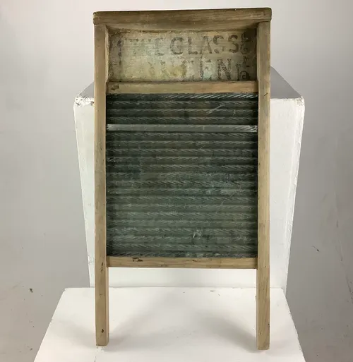 Period Glass and Wooden Washboard