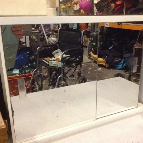 plastic medicine cabinet with sliding mirrors