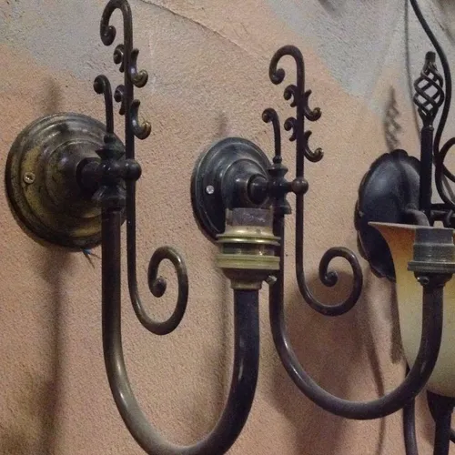 black metal ornate wall light