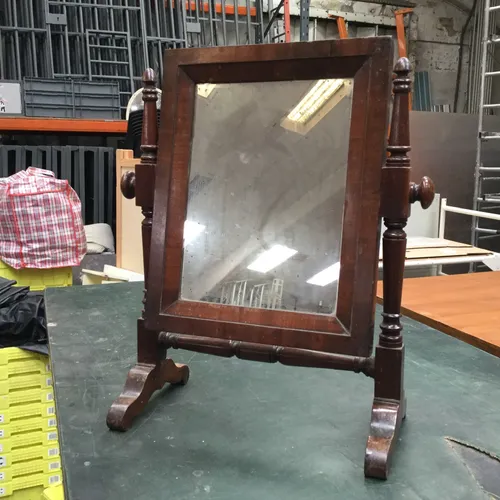 Period Wood Tabletop Freestanding Mirror