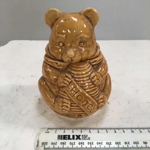 Brown Ceramic Bear Honey Jar