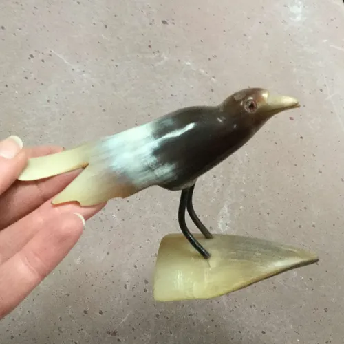 Horn bird ornament
