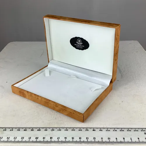 Tan leather jewellery/watch display box/holder