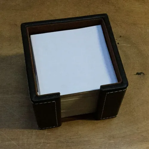 Faux leather notepaper pot