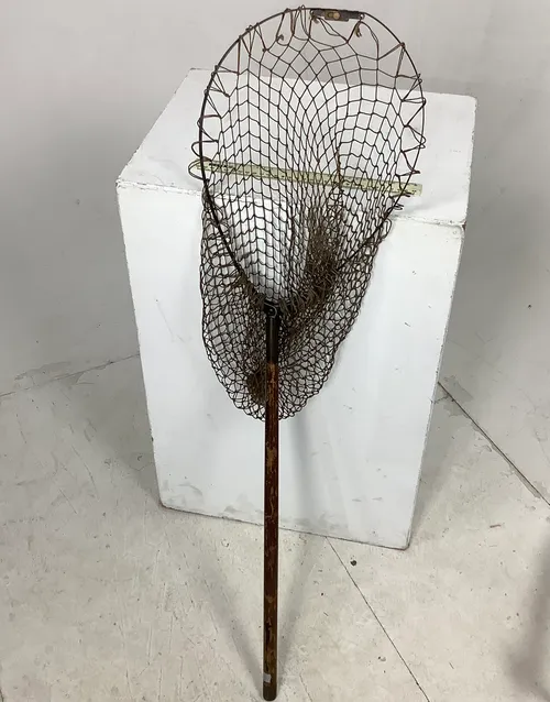 Period Fishing / Landing Net with Wood Handle
