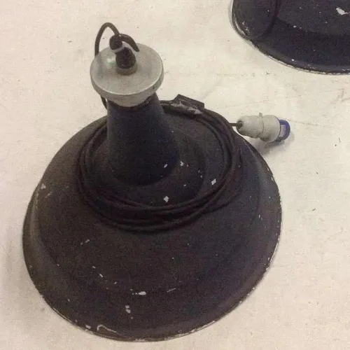 Large black rustic industrial lampshades