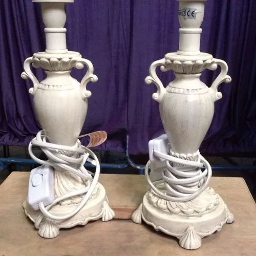 ornate cream stick lamp base