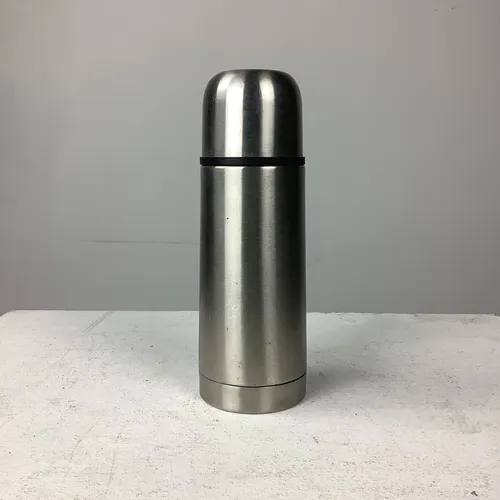 Silver Flask with Black Detailing