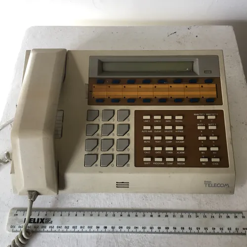Telecom reception  Telephone, beige brown