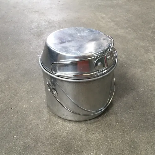 Stainless Steel Handled Mess Kit Pan and Container