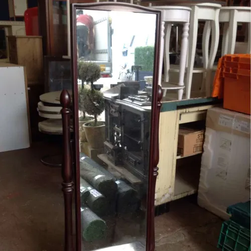 Dark Wood Freestanding Full-Length Mirror