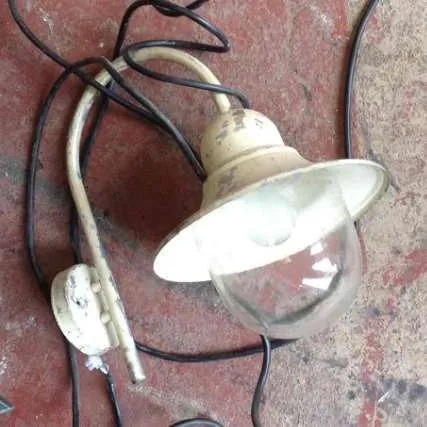 Swan neck outdoor light fitting