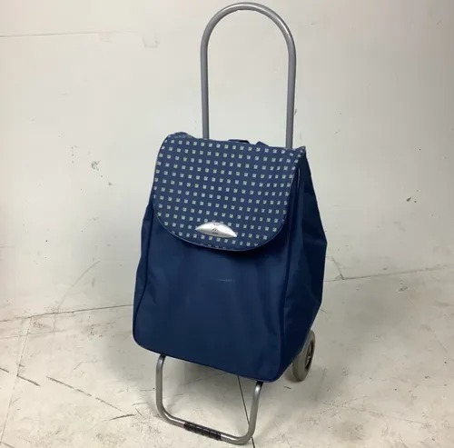 Blue and Silver Frame Shopping Trolley Bag