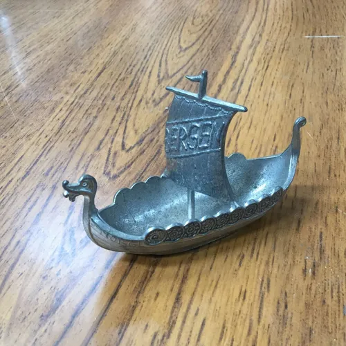 Small Period Metal Viking Longboat Ornament 