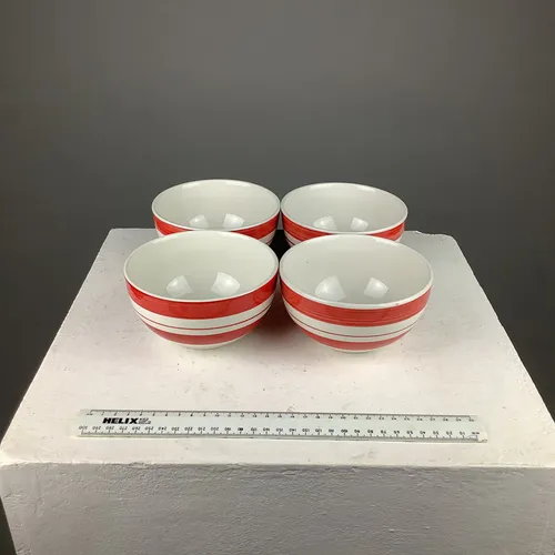 Red Stripe Bowl Set
