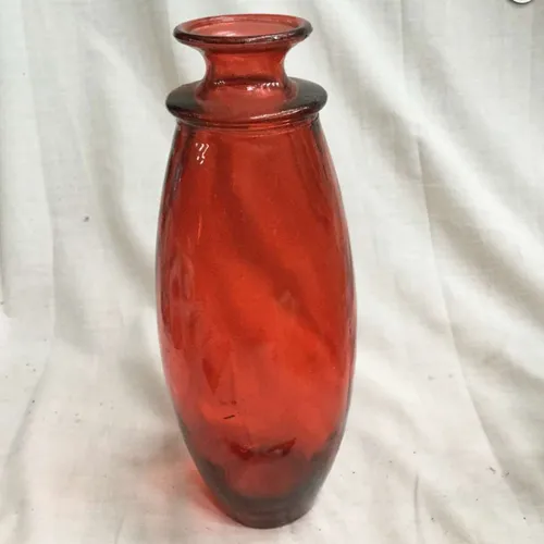 Red glass vase
