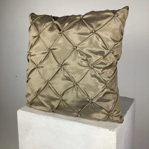 Gold Cushion with Button Detail