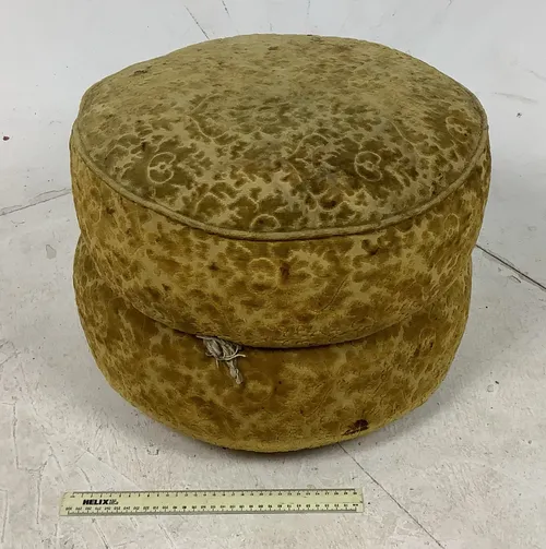 Gold Patterned Padded Foot Stool
