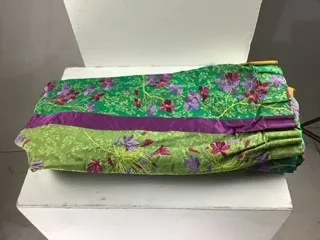 Green and Purple Floral Curtain