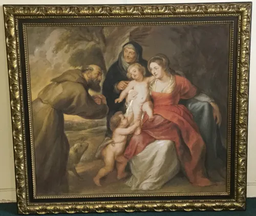 The Holy Family with Saints Francis and Anne and the Infant Saint John the Baptist by Peter Paul Rubens Painting (117.5cm x 131cm)