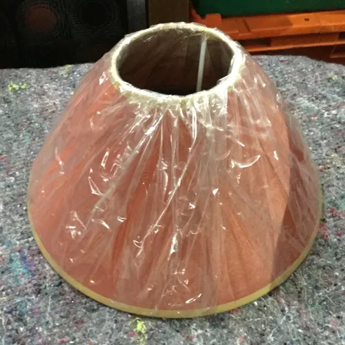 Peach lampshade with gold edge