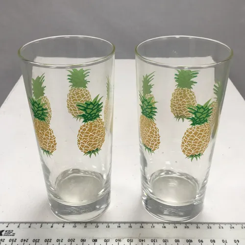 Pair of pineapple highball glass