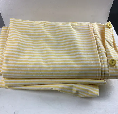 Yellow striped curtains
