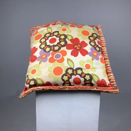 Large Floral/Striped Double Sided Cushion