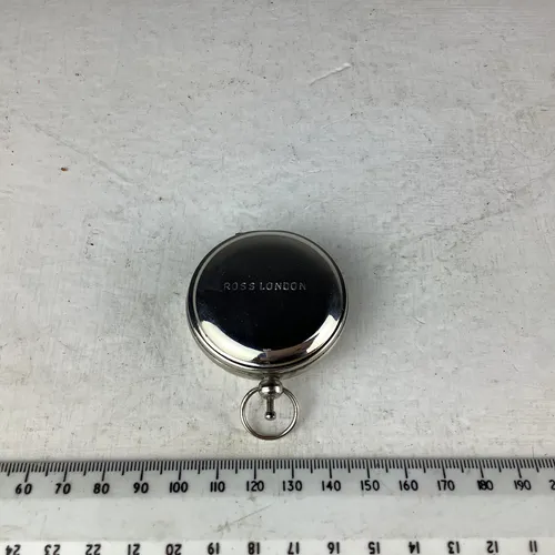 Silver compass with “Ross London” engraving