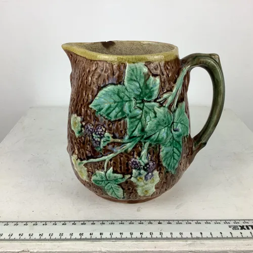 Brown Jug with Leaves and Blackberries decoration 