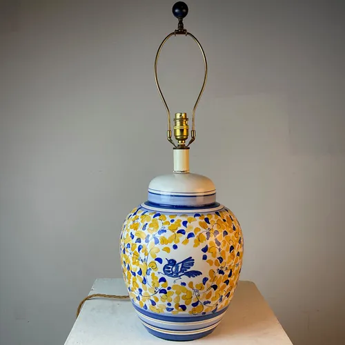 Table Lamp ceramic yellow blue (pair available)