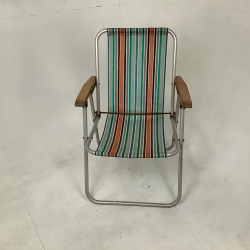 Period Orange Green Blue Deck Chair