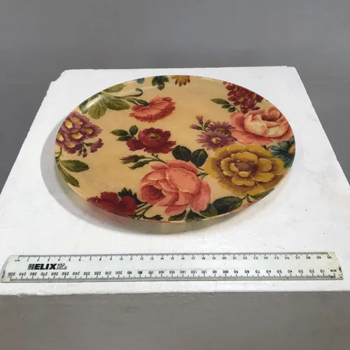 Period Round Floral Print Tray Plate