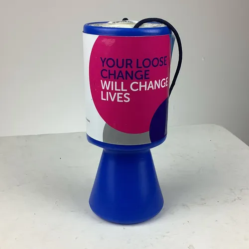 Blue Plastic Charity Collection Box