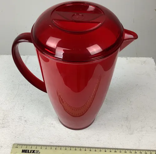 Red Plastic Jug with Lid