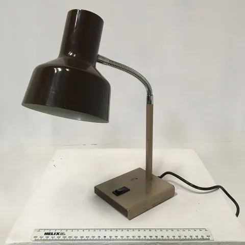Vintage Herbert Terry Anglepoise Model 99 Machinists Gooseneck Desk Lamp 1970s Brown