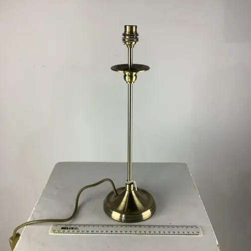 Brass Table Lamp with Small Plate Tier Detail