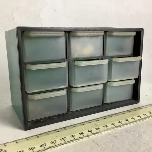 Black 9 Clear Drawer Plastic Cabinet