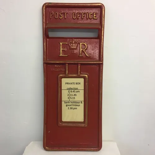 Red Post Office Letter Box cover up/front