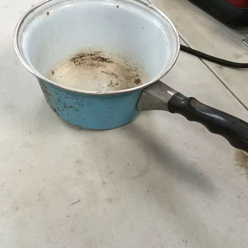 Blue enamel cooking pot